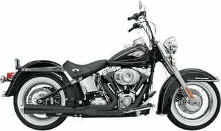 Κωδ.278393 Bassani ολόσωμη εξάτμιση Road Rage Megaphone Long Straight-Cut 12121J για Harley Davidson FXST 1340 85-99 μαύρο τηλ.215-215-8211