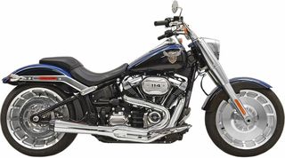 Κωδ.278694 Bassani ολόσωμη εξάτμιση Road Rage Megaphone Upswept Straight-Cut 1S62R για Harley Davidson FLFBS 1868 ABS 18-23 τηλ.215-215-8211