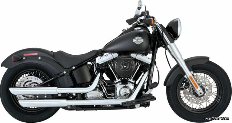 Κωδ.279931 VANCE - HINES τελικά εξάτμισης Twin Slash Round 16341 για Harley Davidson FLS 1690 ABS 12-17 τηλ.215-215-8211