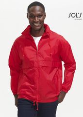 SOL'S SURF 32000 Unisex Αντιανεμικό Αδιάβροχο Jacket | Εύκολο Δίπλωμα & Κλασικό Στυλ RED-145