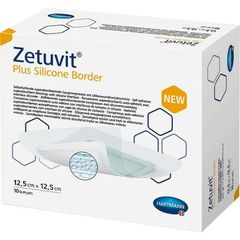 Zetuvit® Plus Silicone Border Επιθέματα κατακλίσεων 12.5x12.5cm 10 τμχ