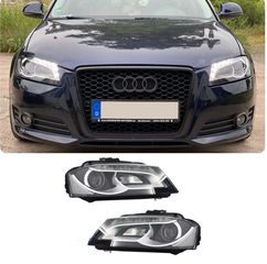 Φανάρια Εμπρός LED DRL Audi A3 8P 8P1 8PA (2009-2012) Facelift Design Daytime Running Light Black