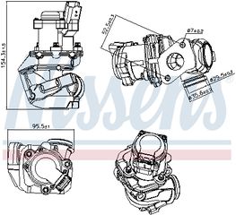 Βαλβίδα AGR CITROEN C1, C2, C2 ENTERPRISE, C3 I, C3 II, C3 PLURIEL, NEMO, NEMO/MINIVAN; FORD FIESTA V, FIESTA VI, FOCUS I, FOCUS II, FUSION; MAZDA 2; PEUGEOT 1007, 107, 206 1.4D/1.6D/1.8 10.9