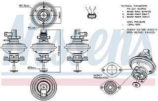 Βαλβίδα AGR  BMW 1 (E81), 1 (E82), 1 (E87), 1 (E88), 3 (E90), 3 (E91), 3 (E92), 3 (E93), 5 (E60), 5 (E61), X3 (E83); MINI (R56), (R57), (R58), (R59), CLUBMAN (R55) 1.6D/2.0D 06.04-08.18