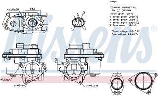 Βαλβίδα AGR  AUDI A3, A4 ALLROAD B8, A4 B8, A5, A6 C6, Q5, TT; DODGE JOURNEY; SEAT ALTEA, ALTEA XL, EXEO, EXEO ST, LEON, TOLEDO III; SKODA OCTAVIA II, SUPERB II, YETI; VW BEETLE, EOS 2.0D 05.