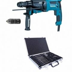 MAKITA - HR2631FT12 ΠΝΕΥΜΑΤΙΚΟ ΣΚΑΠΤΙΚΟ SDS-PLUS AVT ΜΕ ΣΕΤ ΤΡΥΠΑΝΙΩΝ 17 ΤΕΜΑΧΙΩΝ ΚΑΙ ΤΑΧΥΤΣΟΚ