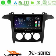 Cadence X Series Ford S-Max 2006-2008 (manual A/C) 8core Android12 4+64GB Navigation Multimedia Tablet 9″
