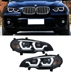 ΦΑΝΑΡΙΑ ΕΜΠΡΟΣ Light LED DRL Angel Eyes BMW X5 E70 (2007-2013) Black