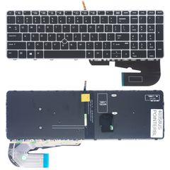Πληκτρολόγιο - Laptop Keyboard για HP EliteBook 755 G4 1BZ12LA 1DS87EP 1DS95LT 1DS96LT 1DS97LT 1EC57AW 1EM35EA 1FX49UT 1FX49UTR 1FX50UT 1FX50UTR 1FX51UT US Backlight Pointer Silver ( Κωδ.40358USPOINTE