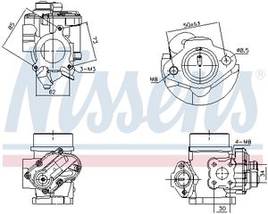 Βαλβίδα AGR NISSAN INTERSTAR, PRIMASTAR; OPEL MOVANO A, VIVARO A; RENAULT ESPACE IV, MASTER II, TRAFIC II, VEL SATIS 2.2D/2.5D 03.01-