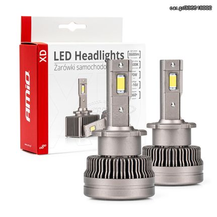 ΛΑΜΠΕΣ LED ΜΕ ΨΥΚΤΡΑ D2S/D2R 9-16V 70W 6.500K 8600lm XD SERIES AMIO - 2 ΤΕΜ.