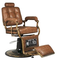 Πολυθρόνα barber Boss Old Leather Light Brown - 0126469