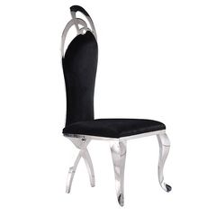 Luxury Chair Mirror  Stainless Steel So Style Black Velvet - 6920006