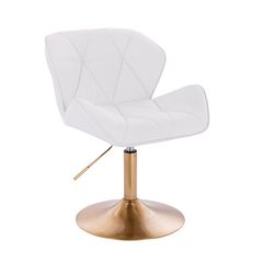 Vanity Chair Diamond Gold Base White Color - 5400199