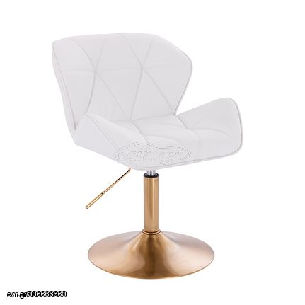 Vanity Chair Diamond Gold Base White Color - 5400199