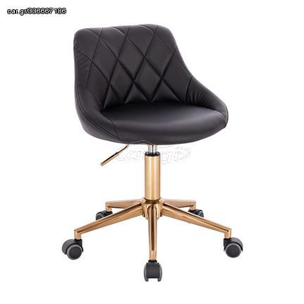 Vanity chair PU Leather Black Gold Color - 5420139