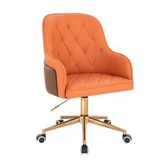 Elegant Stylish Chair  Nappa Orange Brown-5400320