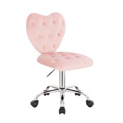 Stylish Chair Heart Velvet Light Pink-5400337