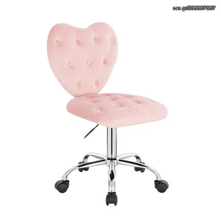 Stylish Chair Heart Velvet Light Pink-5400337