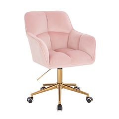 Stylish Chair Velvet Gold Light Pink-5400332