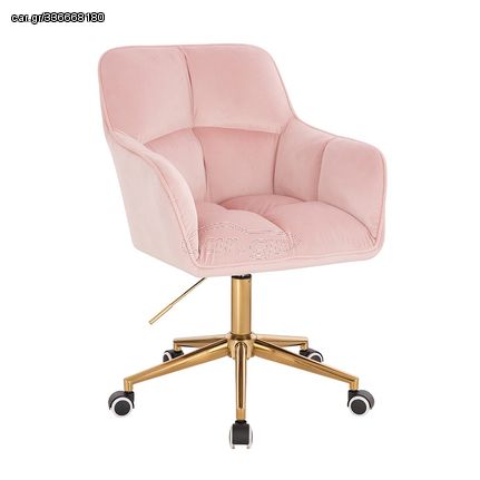 Stylish Chair Velvet Gold Light Pink-5400332