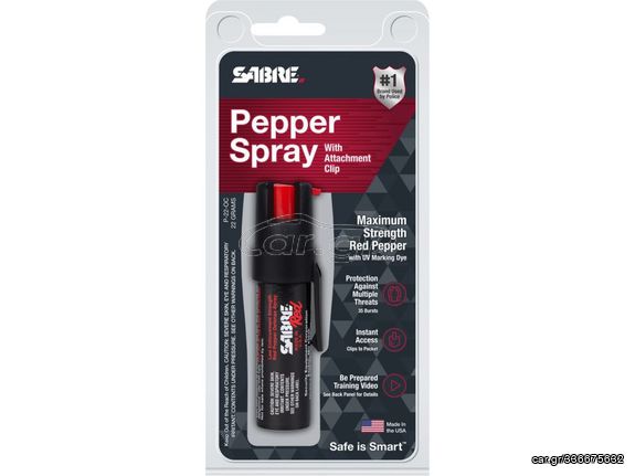 Pepper Spray Sabre P-22-OC Black 22.5ml με Κλιπ Προσάρτησης 