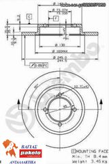 Δισκόπλακα NIPPARTS 40206-U6700  DATSUN 1973-1983, NISSAN SUNNY 1970-1982 