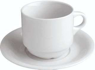 Πιατάκι Στοιβαζόμενο Λευκό Πορσελάνη Espresso 12Cm Σετ 12 Τεμαχίων - Καινούργιο.