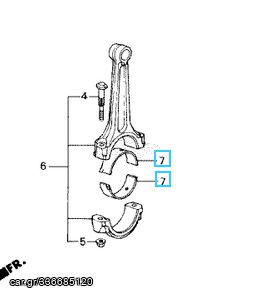 Κουζινέτα μπιελών Honda Civic 3dr / 4dr '84- '00 (13214PE1004) Bearing D, Connecting Rod 