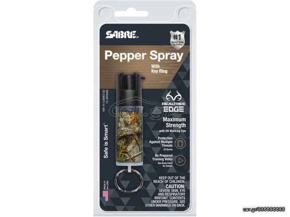 Pepper Spray Sabre KR-14-CAMO-02 16ml Green Camo με Κρίκο 