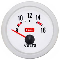 Βολτόμετρο Auto Gauge Λευκό 52mm 12 Volt (CAR0021669)