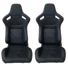Καθίσματα Bucke R8 Stylet Δερματίνη Μαύρο Με Κόκκινες Ραφές Ζευγάρι 2 Τεμαχίων (CAR0017156)