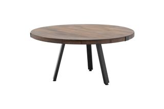 Τραπέζι σαλονιού "ZENITH" από ξύλο πεύκου σε χρώμα καρυδί Φ80x39