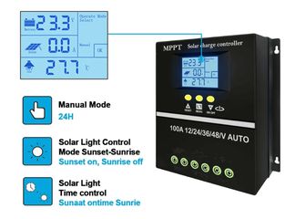 MPPT 100 ah για 12 - 24 - 48 βολτ ρυθμιστής φόρτισης