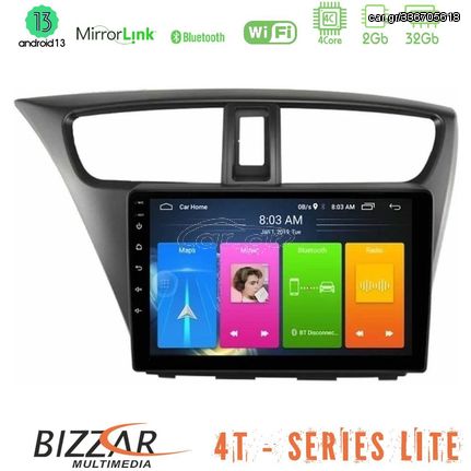 Bizzar U-LVB-HD0941 4T Series Honda Civic Hatchback 2012-2015 4Core Android12 2+32GB Navigation Multimedia Tablet 9"