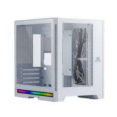 Redragon MC211 Gaming Mini Tower Κουτί Υπολογιστή με Πλαϊνό Παράθυρο και RGB Φωτισμό Λευκό