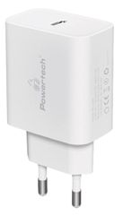 Powertech PT-1043 Λευκός Φορτιστής Τοίχου USB-C PD QC3.0 30W *