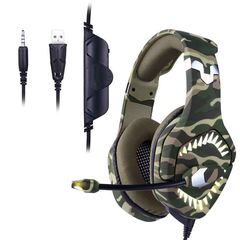 EZRA GE03 Gaming Headset Noise Cancelling +Mic Camoflage 3.5mm for PS4 - XBOX and more - ArtSound and Lights