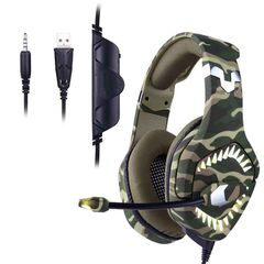 EZRA GE03 Gaming Headset Noise Cancelling +Mic Camoflage 3.5mm for PS4 - XBOX and more - ArtSound and Lights