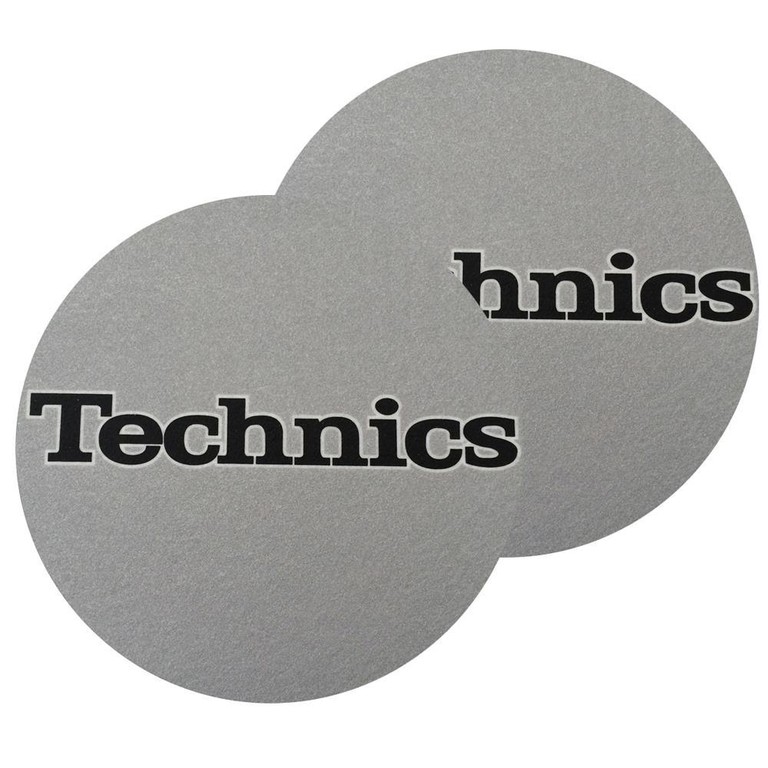 TECHNICS Slipmat Silver/Black Logo (Pair) - Technics