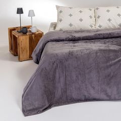 Κουβέρτα Fleece Μονή Tokyo Dark Grey 160X220 Melinen
