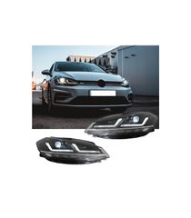 Μπροστινά Φανάρια Set Για Vw Golf VII (7.5) 17-19 DRL Full Led Halogen Version Black LEDHL10-BK Osram Ledriving