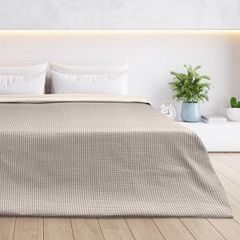 Κουβέρτα υπέρδιπλη διπλής όψεως Matelasse διαστάσεων 230x270cm στο χρώμα της άμμου