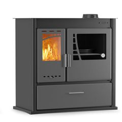 Ξυλόσομπα-φούρνος GS 12 PLUS OVEN θερμική ισχύς 12,36 kw σε γκρι χρώμα