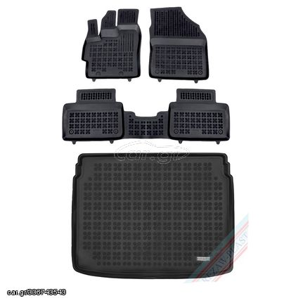 Πατάκια δαπέδου με πορτ μπαγκάζ λαστιχένια σετ για Toyota Yaris Cross Hybrid (4x2 / 4x4) 5τμχ