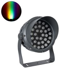 GLOBOSTAR® FLOODIMO 90745 Προβολέας Σποτ Wall Washer με Αντιθαμβωτική Γρίλια LED 54W 4320lm 10° DC 24V Αδιάβροχο IP67 Πολύχρωμο RGBW Dimmable DMX512 - Bridgelux SMD Chip - Γκρι Ανθρακί - Μ26 x Π28 x Υ
