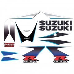 Πλήρες σετ αυτοκόλλητων 20τμχ. Custom Suzuki GSX-R 1000 Μπλε Άσπρη 2006 K6