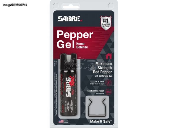 Pepper Gel Sabre PFHM-80 Black 61ml με Κλιπ & Φωσφορίζων Ασφάλεια 