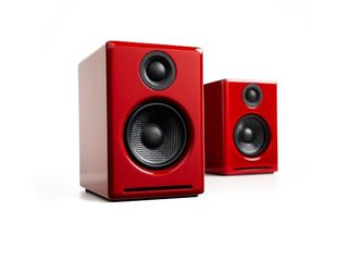 AUDIOENGINE A2+ AND ADS1 Powered Desktop USB Speakers with stands Red PAIR - Audioengine