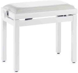 STAGG PB39 WHM SWH Matt white piano bench with vinyl top - Stagg